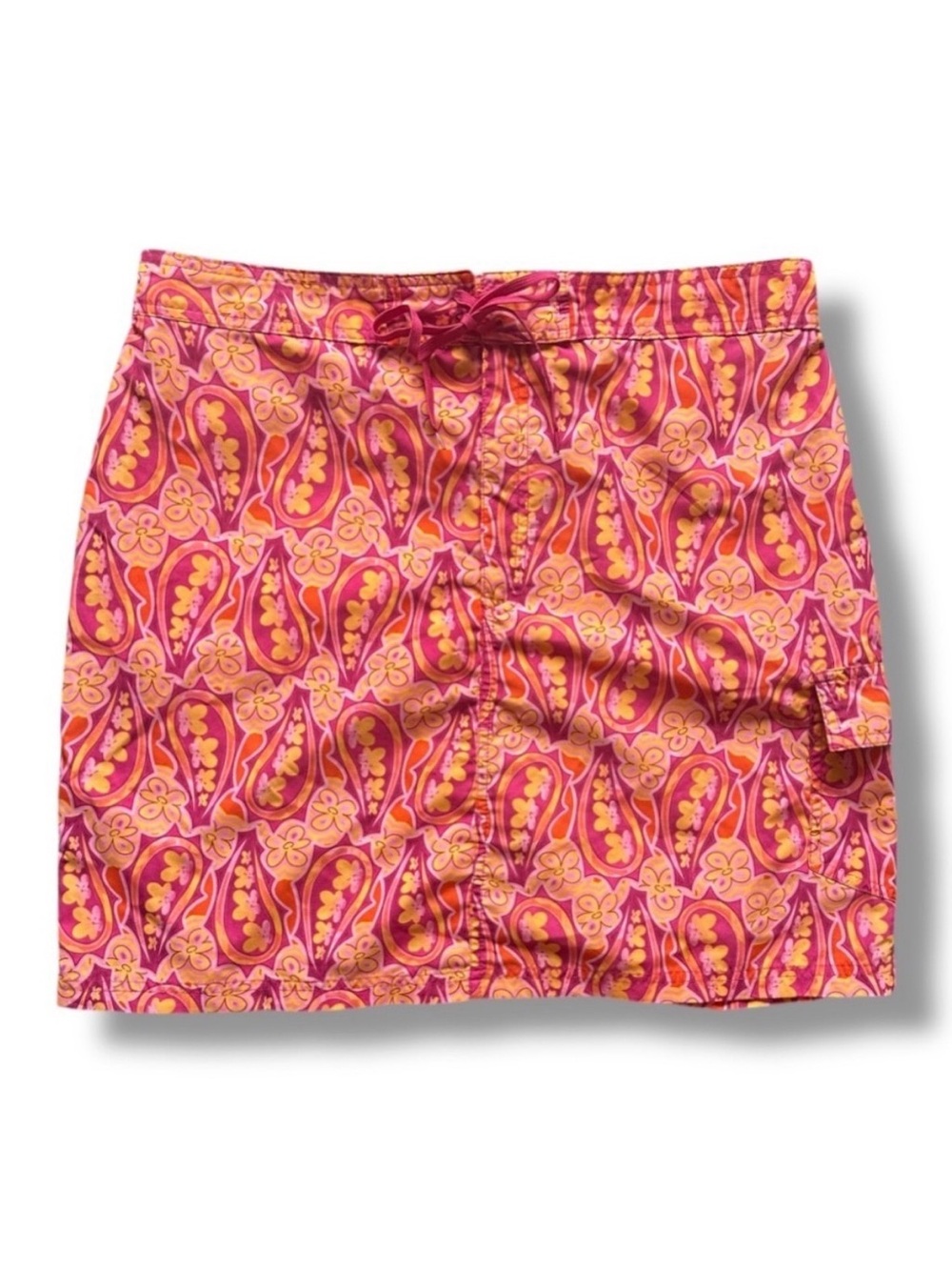 Catalina Pink Orange Floral Paisley Skirt Swim Coverup Women’s Size XL Summer